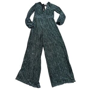 Francesca's Collections Teal Wide Leg Jumpsuit